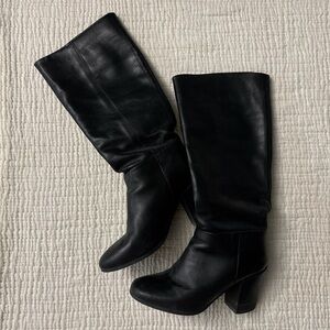 Aldo y2k black leather knee-high boots